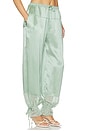 view 2 of 6 Camile Silk Cinched Pant in Celadon