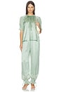 view 5 of 6 Camile Silk Cinched Pant in Celadon