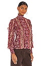 view 2 of 5 Elita Blouse in Claret Patchwork