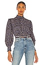 view 1 of 4 Sigrid Blouse in Indigo Diamond