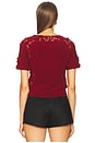 view 3 of 4 Stella Short Sleeve Knit Top in Begonia