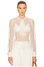 view 2 of 5 Iliana Necktie Long Sleeve Blouse in Pearl