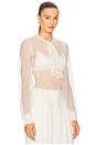 view 3 of 5 Iliana Necktie Long Sleeve Blouse in Pearl