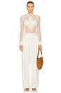 view 5 of 5 Iliana Necktie Long Sleeve Blouse in Pearl