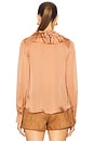 view 3 of 4 BLUSA DE SEDA COM BABADOS ROUEN in Desert Rose