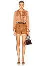 view 4 of 4 BLUSA DE SEDA COM BABADOS ROUEN in Desert Rose