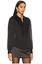 view 2 of 4 Rouen Silk Long Sleeve Blouse in Noir