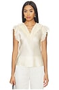 view 1 of 4 Ilyana Sleeveless Silk Top With Lace Up in Ivory