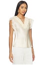 view 2 of 4 Ilyana Sleeveless Silk Top With Lace Up in Ivory