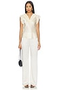 view 4 of 4 Ilyana Sleeveless Silk Top With Lace Up in Ivory