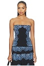 view 1 of 4 Madelie Strapless Knit Jacquard Top in Ocean