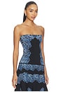 view 2 of 4 Madelie Strapless Knit Jacquard Top in Ocean