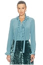 view 1 of 4 Catroux Longsleeve Silk Blouse in Heron