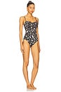 view 2 of 3 Dalila Ruched Maillot One Piece Swimsuit in Midnight Bloom