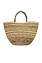 view 2 of 5 Marta Large Basket Tote in Chocolate Stripe