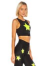 view 2 of 4 Level Knockout Sports Bra in Nero Neon Yellow
