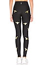 view 3 of 4 Ultra High Bee Legging in Nero & Gold
