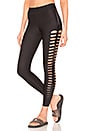 view 1 of 4 Sprinter Silk Slash Legging in Nero & Patent Nero
