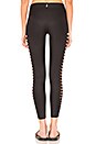 view 3 of 4 Sprinter Silk Slash Legging in Nero & Patent Nero