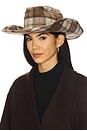 view 1 of 4 PLAID COWBOY ハット in Brown & Cream