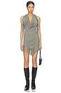 view 1 of 3 VESTIDO FRINGE MINI in Agave Green
