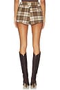 view 4 of 6 Plaid Western Short in Cream & Brown