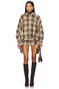 view 5 of 6 Plaid Western Short in Cream & Brown