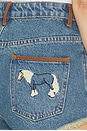 view 6 of 6 Horsey Short in Vintage Blue Denim