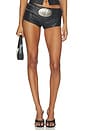 view 1 of 6 Belted Leather Rocker Short in Black