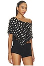 view 2 of 5 Heart Charm Cropped Poncho in Black