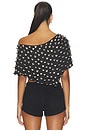 view 4 of 5 Heart Charm Cropped Poncho in Black