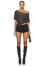 view 5 of 5 Heart Charm Cropped Poncho in Black