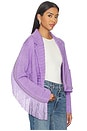 view 3 of 6 Cropped Rodeo Cardigan in Purple