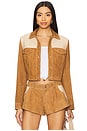 view 2 of 6 Combo Fringe Jacket in Brown