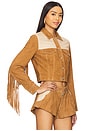 view 3 of 6 Combo Fringe Jacket in Brown
