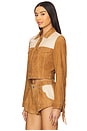view 4 of 6 Combo Fringe Jacket in Brown