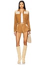 view 6 of 6 Combo Fringe Jacket in Brown