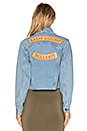 view 4 of 6 Babes Against Bullshit Chopped Denim Jacket in Stone Washed Denim