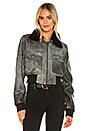 view 2 of 6 Spirit Bomber Jacket With Shearling Collar in Distressed Black