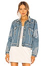 view 1 of 5 Electra Denim Rhinestone Jacket in Light Blue