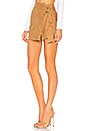 view 2 of 4 Suede Mini Wrap Skirt in Tan