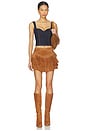 view 5 of 6 x REVOLVE Frill Mini Skirt in Brown