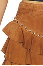 view 6 of 6 x REVOLVE Frill Mini Skirt in Brown