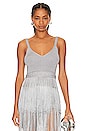 view 1 of 5 Satine Knitted Fringe Top in Silver Lurex
