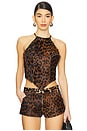 view 1 of 4 x REVOLVE Leather Halter in Leopard