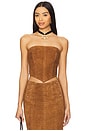 view 1 of 4 Handkerchief Leather Top in Brown