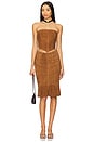 view 4 of 4 Handkerchief Leather Top in Brown