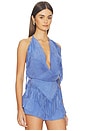 view 2 of 4 Fringed Halter Top in Palace Blue