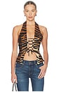 view 1 of 4 x REVOLVE Backless Zebra Top in Brown & Black