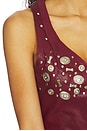 view 6 of 5 Concho Leather Top in Maroon Banner
